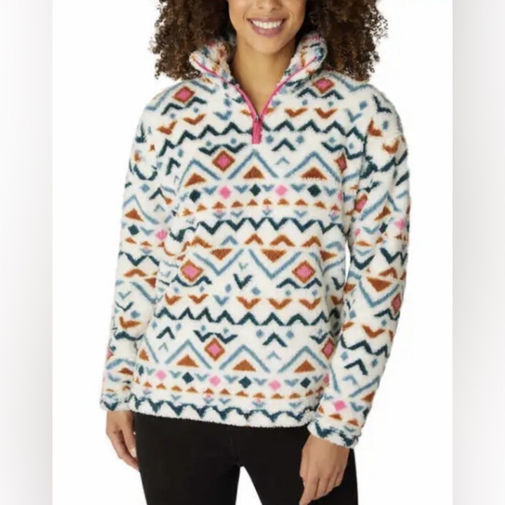 Eddie Bauer | Quarter Zip Fleece- Aztec Print